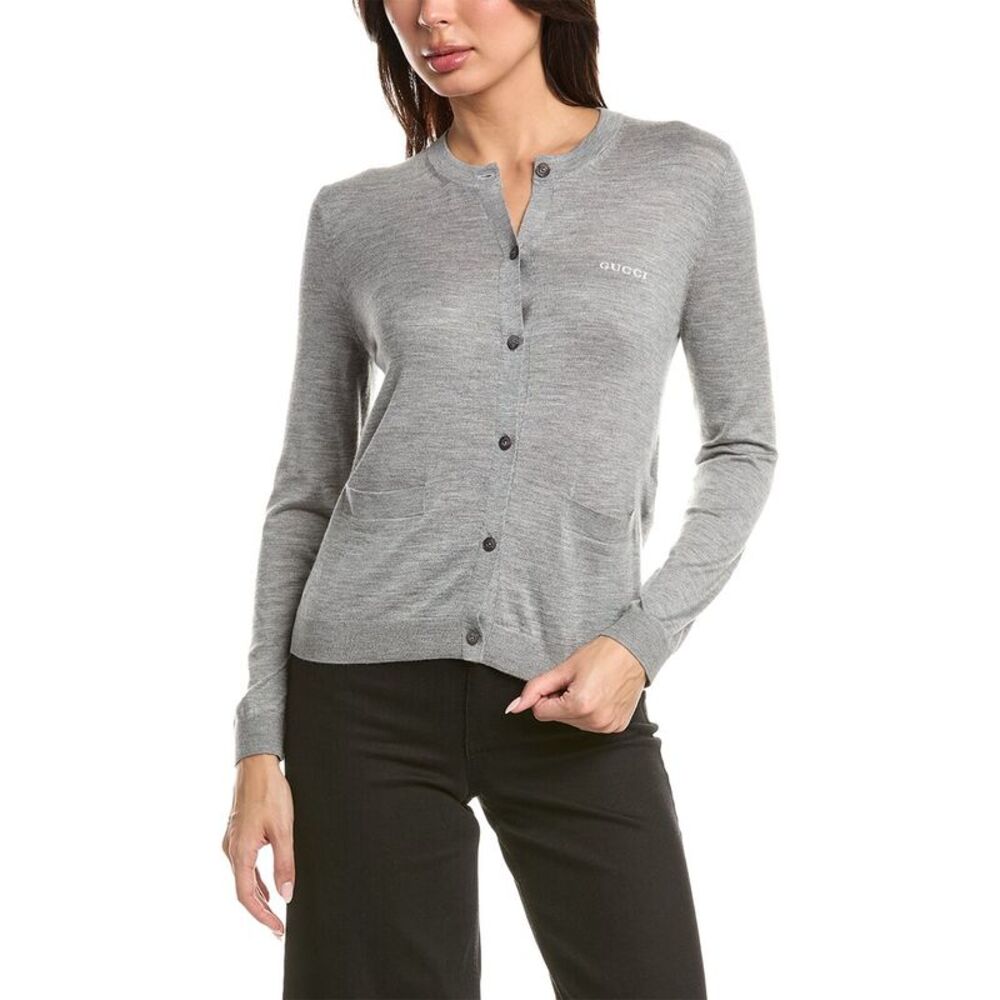 Gucci Womens  Cashmere & Silk-Blend Cardigan, Gray
